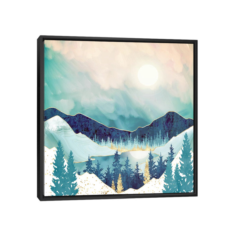" Sky Reflection ", 26" H x 26" W x 1.5" D, No Matte, Black Framed Canvas