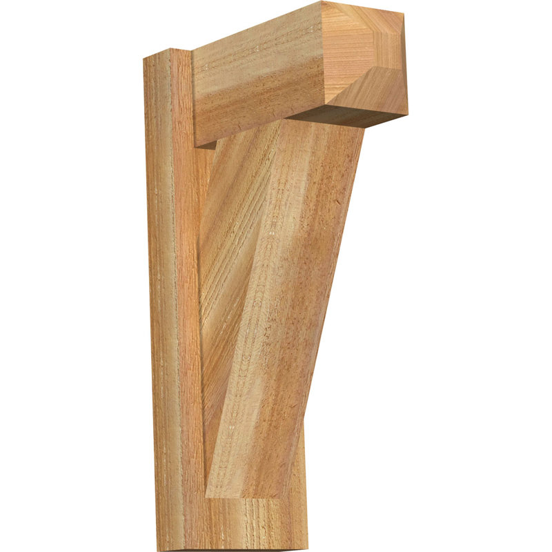 Traditional Craftsman Rustic Wood Outlooker, 6" W Western Red Cedar (Rough Sawn), 12" D x 20" H