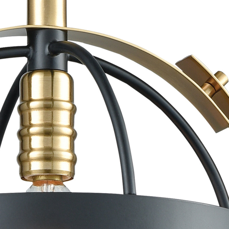 Mini-luminaire suspendu 1 lumière de 10 po Caldwell - noir mat