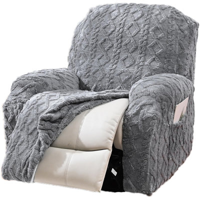 Housse pour fauteuil inclinable 1 place, housses de fauteuil inclinables en molleton extensible pour 1 canapé inclinable, housse de canapé inclinable en jacquard à poche simple, épaissie, très douce