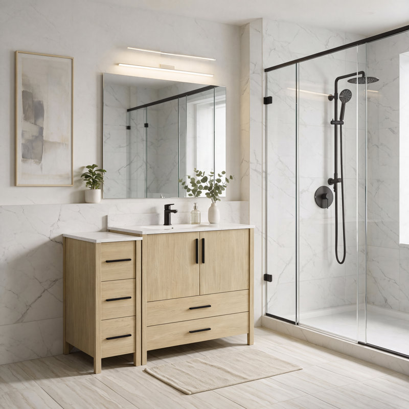 12" Bathroom Side Cabinet with Countertop, Pre-assembly