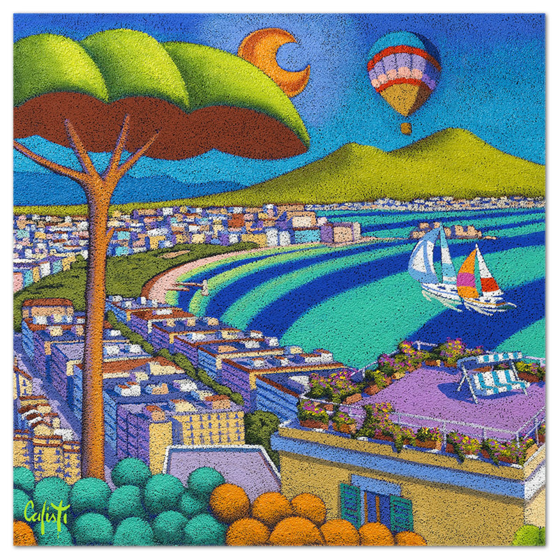 Gulf Of Naples by Stefano Calisti - No Frame Painting on Plastic / Acrylic, 65cm H x 65cm W