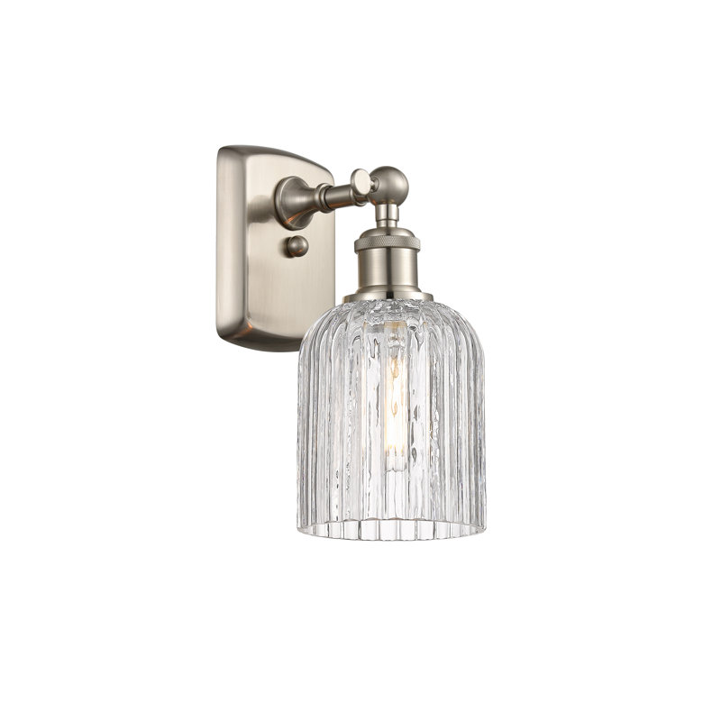 Northgate Steel Armed Sconce, Satin Nickel, Light Smoke