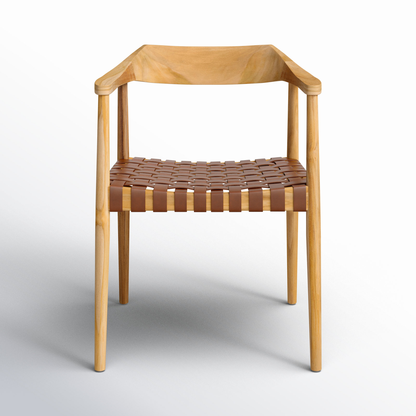Noreen Accent Chair, Natural, Light Honey Genuine Leather