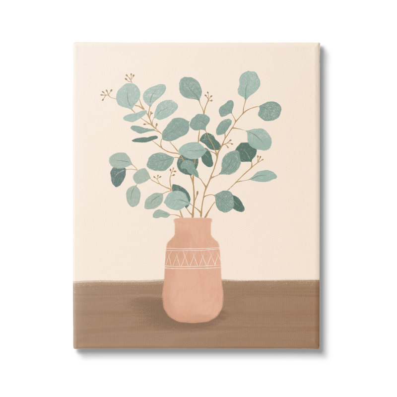 Boho, botanique, feuilles, branches, sud-ouest, géométrique, vase, ferme grise, estampe numérique, art texturé par Nancy Mckenzie