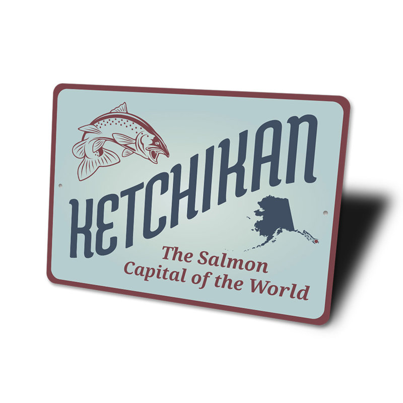 Plaque Ketchikan Alaska, H 10 po x l 14 po x P 0,04 po