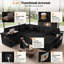  Canapé-lit modulaire en forme de U de 100 po en velours côtelé avec lit escamotable, méridienne de rangement, ports USB et porte-gobelets, noir-133229731