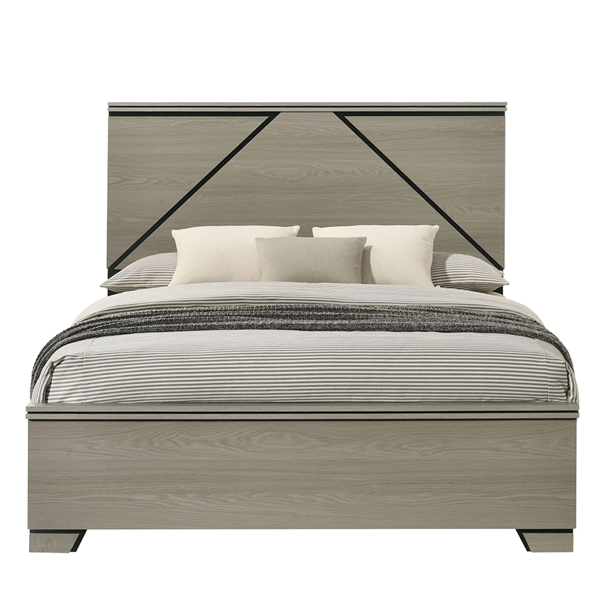 Ebern Designs Modern Design Queen Size Bed with LED Light Headboard ...