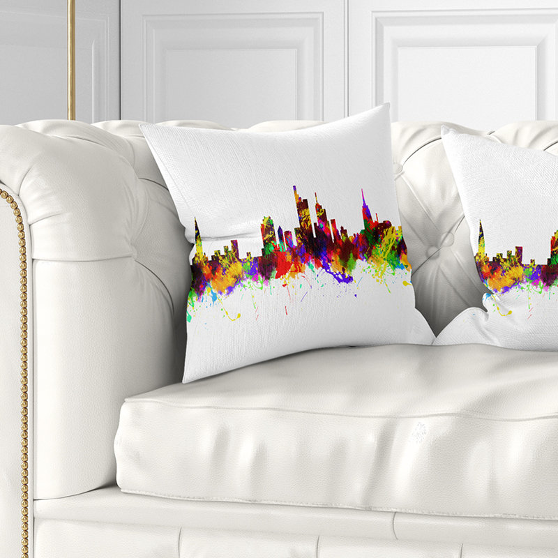 Oreiller cityscape de l’allemagne francfort, 18 po x 18 po