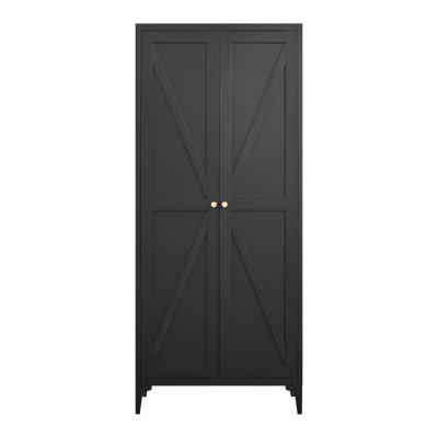[Métal réglable] Armoire de rangement en métal à 2 portes avec tablettes réglables et armoire en acier pour la cuisine, le salon, la salle à manger et le bureau