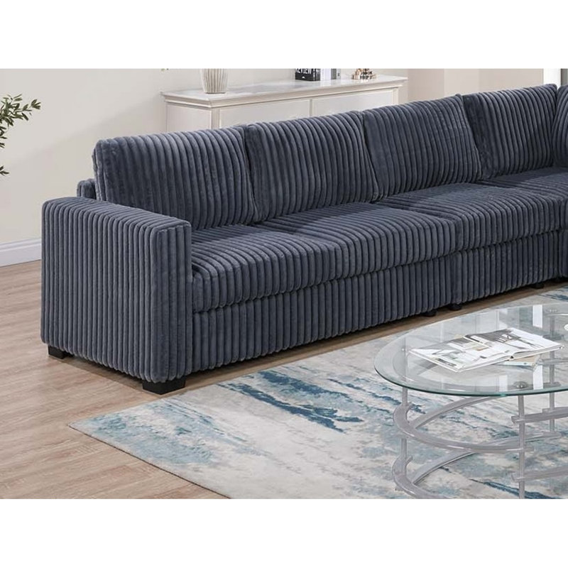 Seltos Grey Power Sectional, Black Fabric