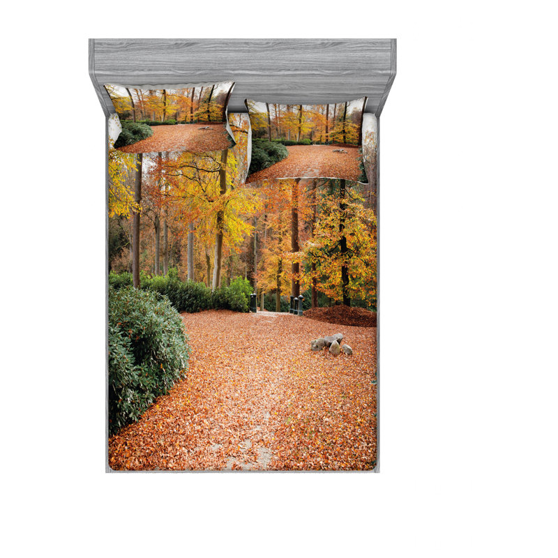 Ensemble de draps Autumn Forest, Ensemble de drap pour grand lit avec drap-housse