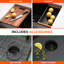 Évier de cuisine de style ferme à tablier avant en acier inoxydable de calibre 16, noir, 91,4 cm x 53,3 cm x 25,4 cm (36 po x 21 po x 10 po)