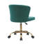 Chaise de bureau en velours Josephine avec base en chrome doré-1225834736
