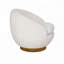 Chaise pivotante rembourrée en sherpa avec base en bois-542278357