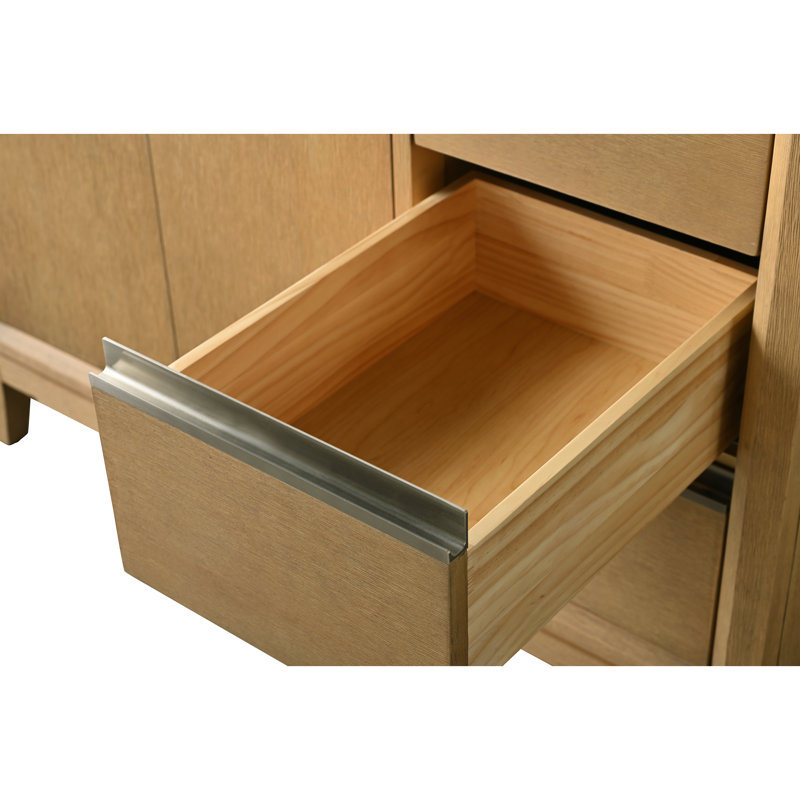 42 Single Bathroom Vanity with Top, Natural Oak