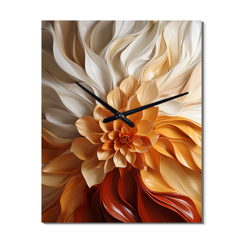 Sunlit Spiral - Abstract Spirals Modern Wall Clock, 40" H x 30" W x 1" D