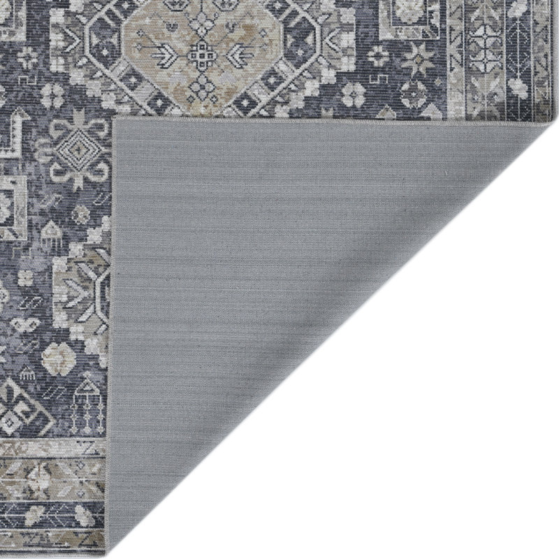 Glidewell Machine-Washable Vintage Boho Medallion Persian Area Rug, Rectangle 9'2" x 11'9"