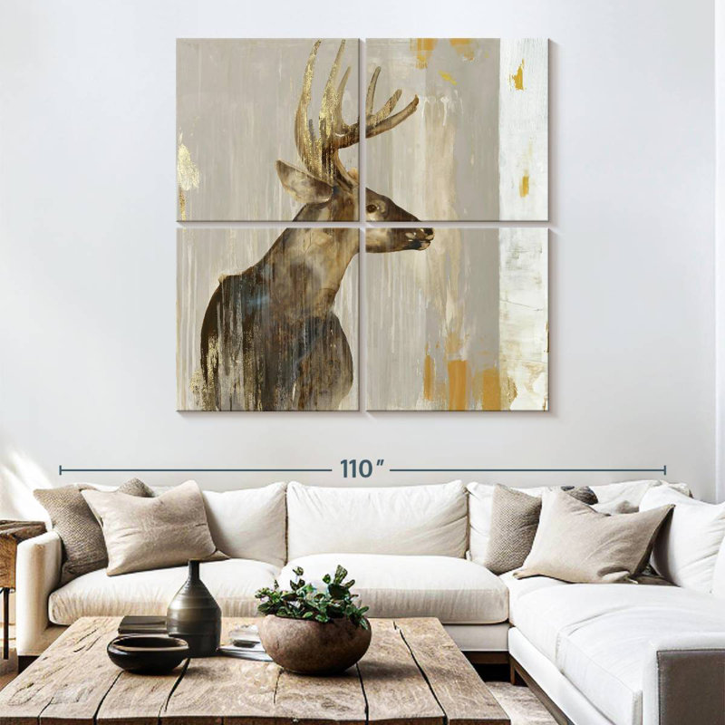 Brampt cerf II, H 74 po x l 74 po
