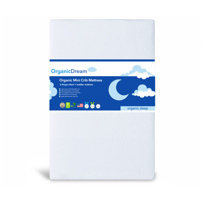 2-Stage Waterproof Mini Crib Rectangle Mattress -  Organic Dream, OD-20
