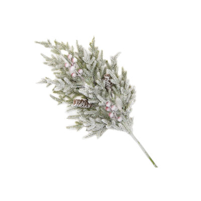 Ensemble de 6 branches de pin et de cèdre floquées