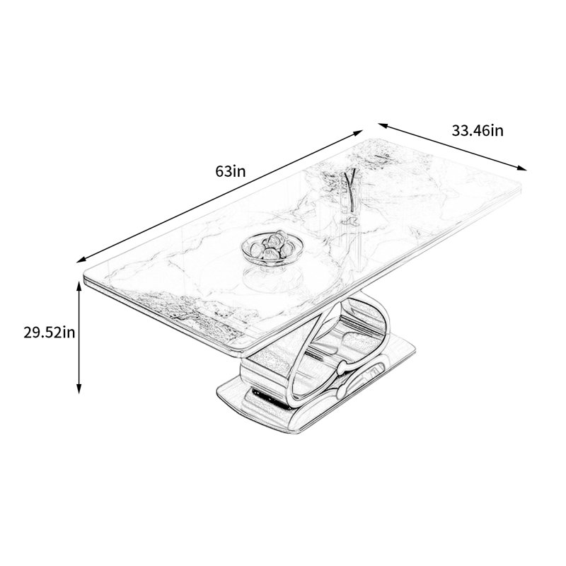 Pudens Metal Base Dining Table