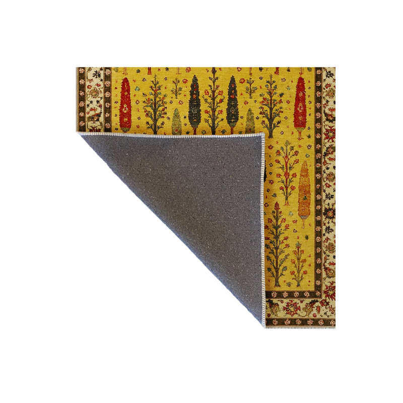 Tapis beige tissé traditionnel Mosso, 3'11" x 5'11"
