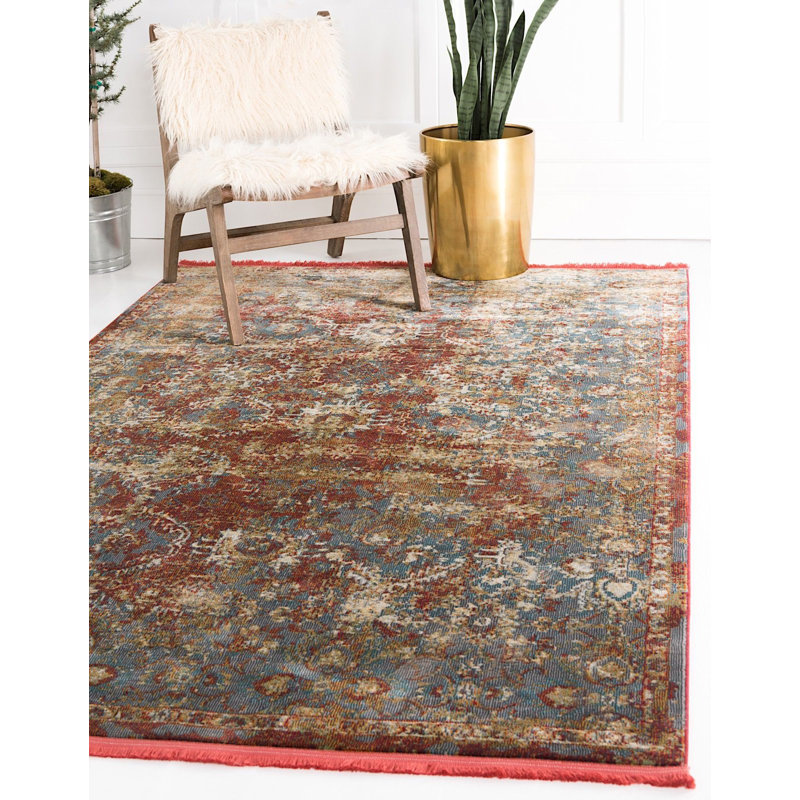 Brun/vert oriental Tapis décoratif, Rectangle 4 pi 3 po x 6 pi