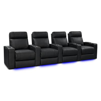 Upholstered Home Theater Seating with Cup Holder