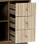 Natural Finish Wave-Patterned Manufactured Wood 3-Drawer 1-Door Bathroom Storage Cabinet