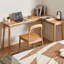 Wood Colour L-Shaped Solid Wood Desks-108744099-108744098