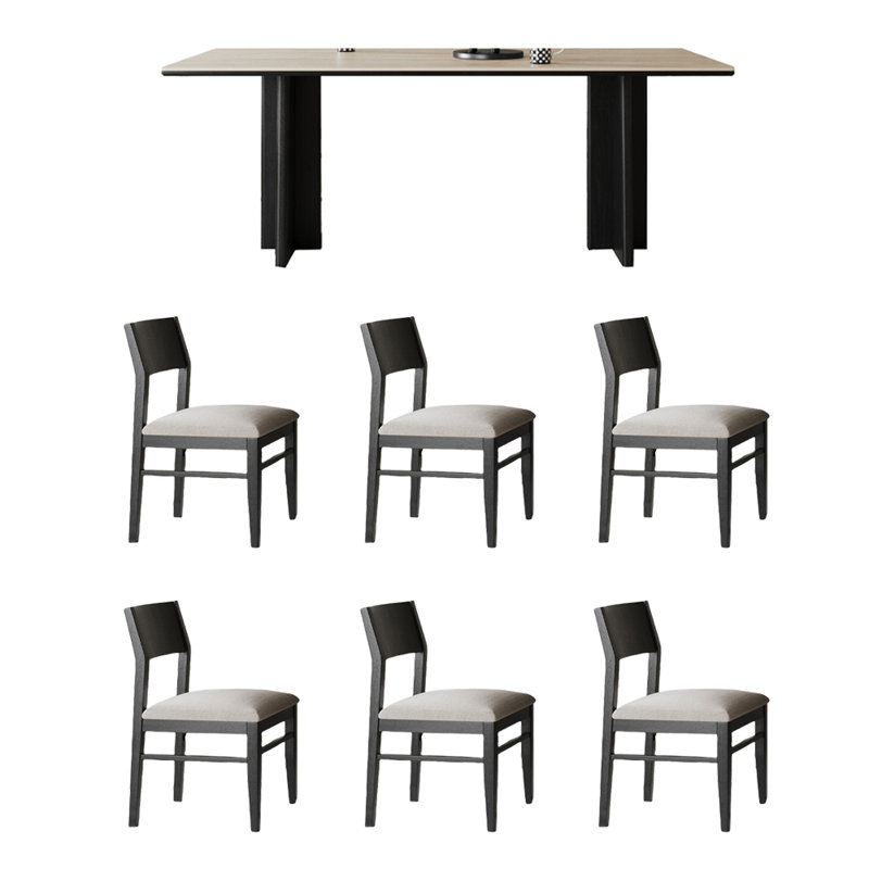 Ensemble de table de salle à manger et de chaises, H 29,52 po x L 70,86 po x l 35,43 po