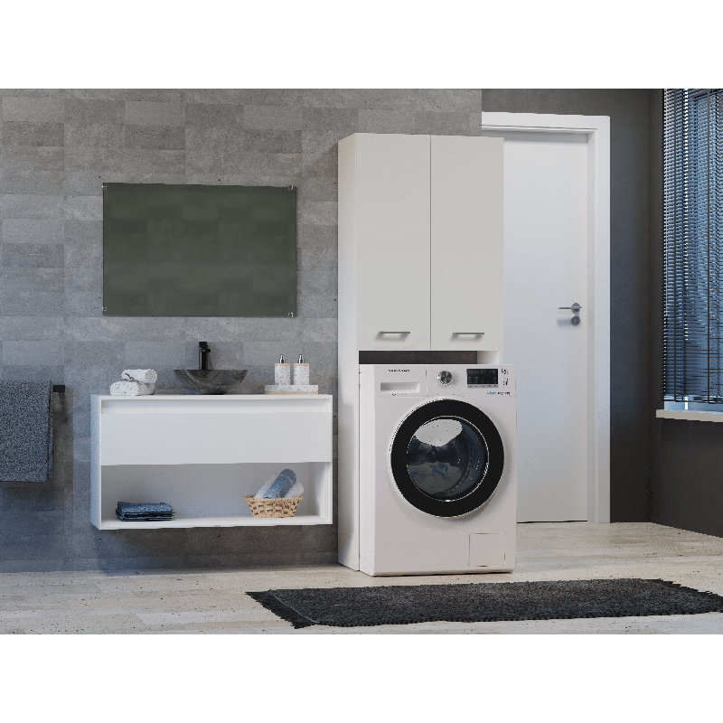 Nadina Solid Wood Laundry Room Organiser, White