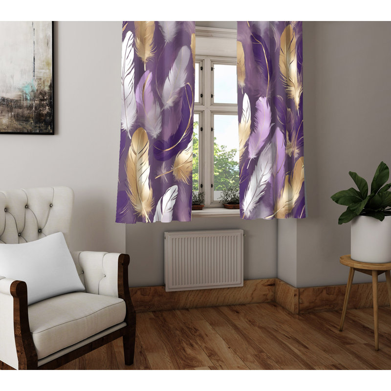 Paire de rideaux semi-transparents en polyester Haritz, L 20 po x L 61 po