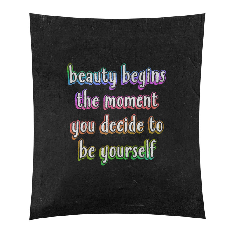 Tapisserie tableau noir en polyester véritable citation beauté, H 104 po x l 88 po, Arc-en-ciel