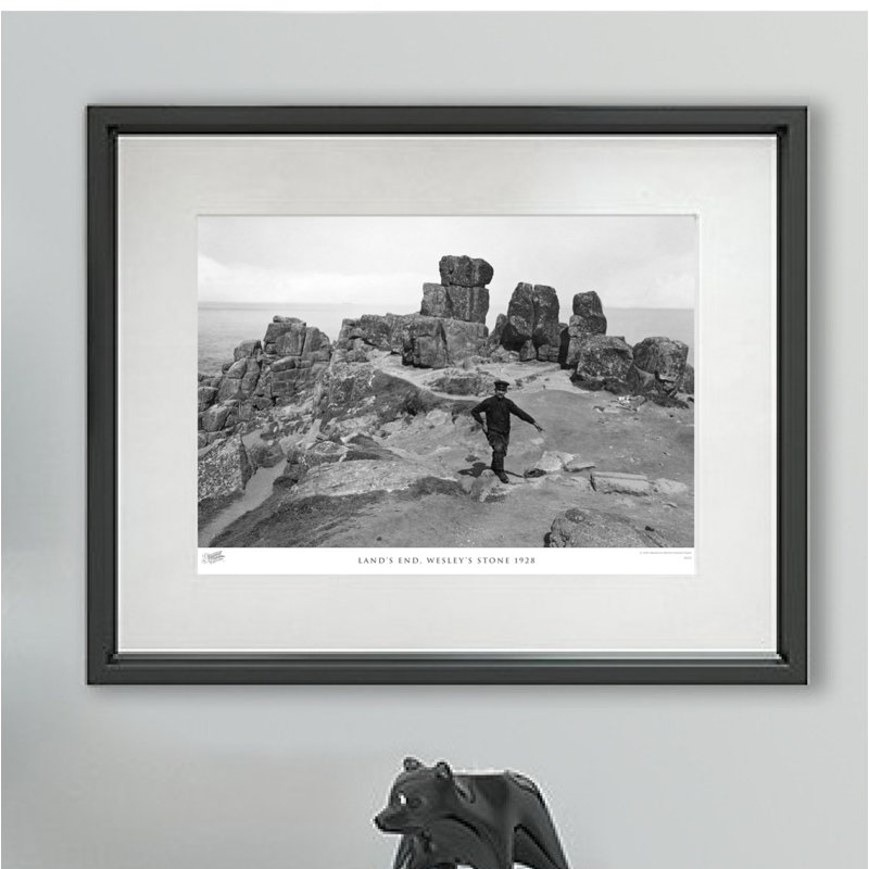 Lands End, Wesleys Stone 1928 - Single Picture Frame Print, 28cm H x 36cm W x 2.3cm D
