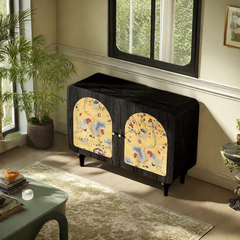 Armoire d'appoint multifonctionnelle de style français, Noir