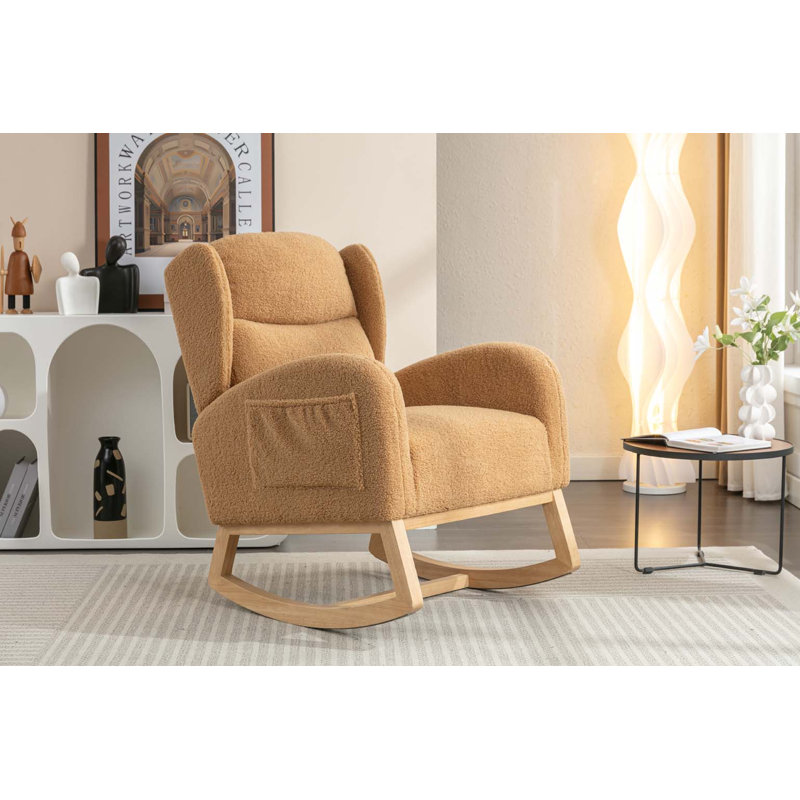 Chaise berçante avec pieds en bois paquet