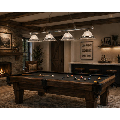 Clermont 4-Light Pool Table Lights Linear Pendant By RAM Game Room