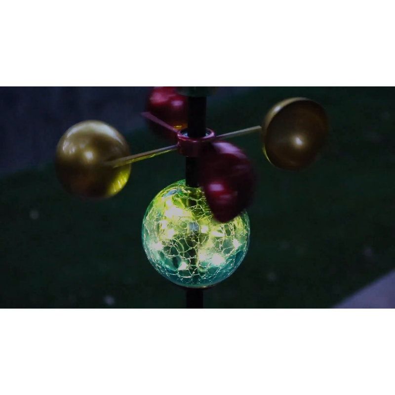 Whimsical Multicolor Balloon Solar Wind Spinner Stake