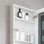 Armoire de rangement de salle de bain de l 20 po x H 30 po, bord de miroir biseauté, porte droite, rangement généreux pour dentifrice, miroir haut, charnières, bords à pharmacie en bois d'ingénierie blanc 20 po x 30 po, ouverture de la porte droite, grand