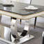 Table de salle à manger de luxe moderne 78,7 pouces noir avec 8 chaises