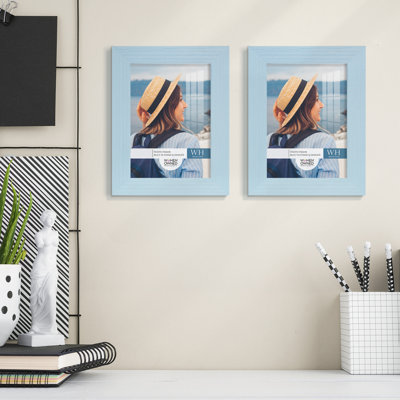 Light Blue Wood Picture Frame - Set of 2