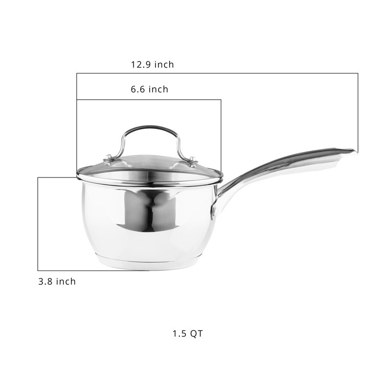 Bergner Essentials Stainless Steel Soup Pot With Tempered Glass