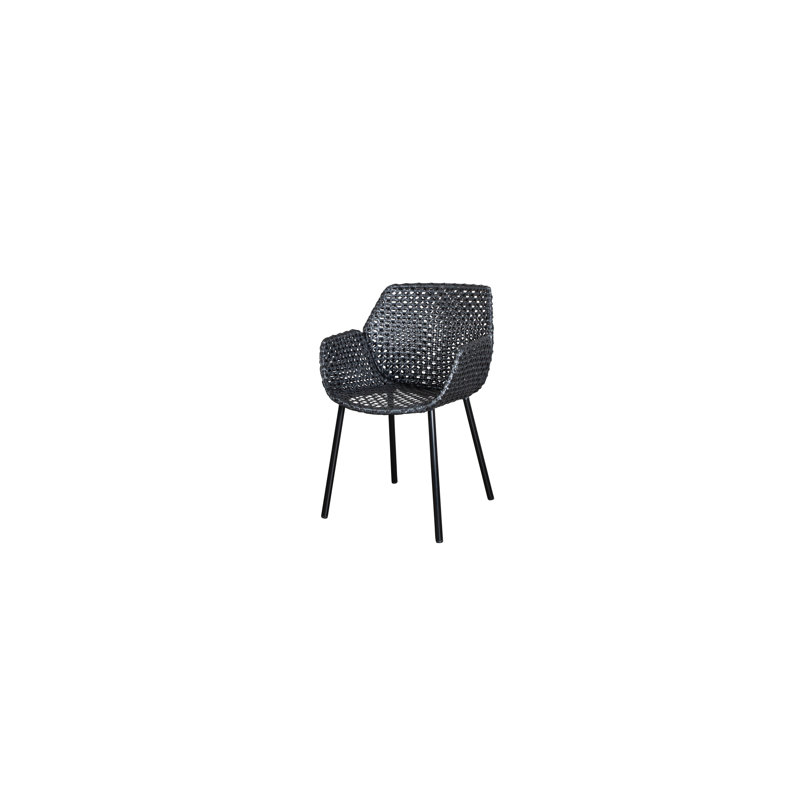 Vibe Patio Dining Armchair with Cushion, Dark Gray