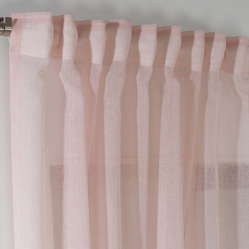 Solid Colour Kitchen Curtain, Pink, 100 W x 60 D cm