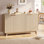  4 - Door Accent Cabinet, Fluted Sideboards And Buffets With Adjustable Shelves For Living, Dining Room
