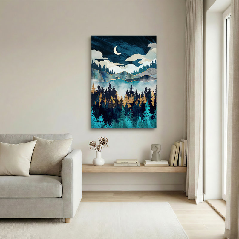 Art mural sur toile Blue Pine Forest, 48"H x 32"W