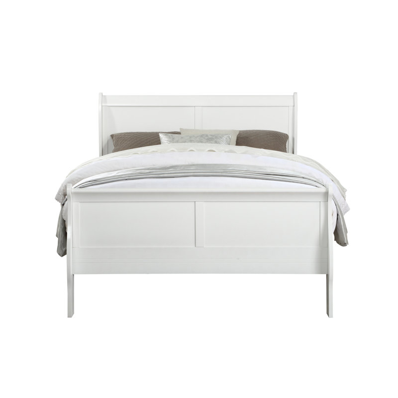 Très grand lit très grand blanc de l'Est avec support stable en bois synthétique de style et de matériaux, Blanc
