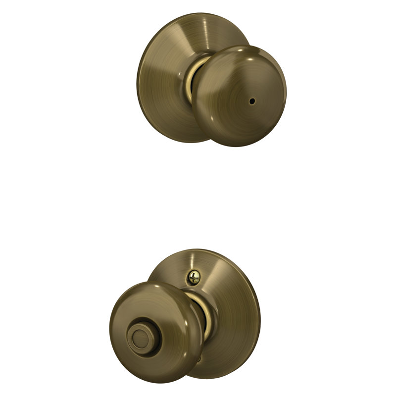 Plymouth Bed and Bath Knob, Antique Brass